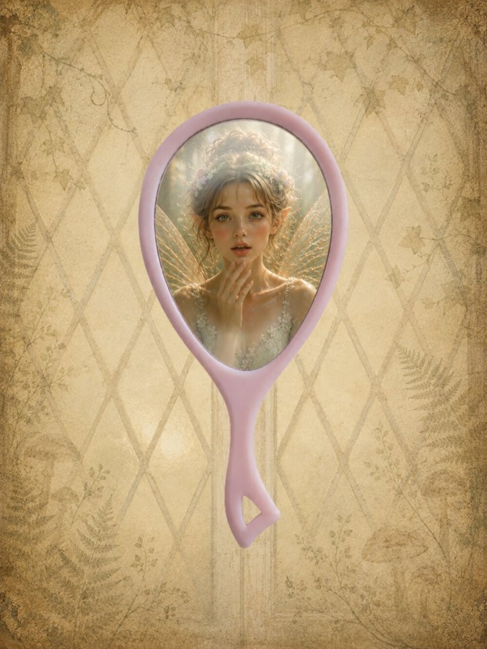 Vintage Large Vanity Teardrop Hand Mirror